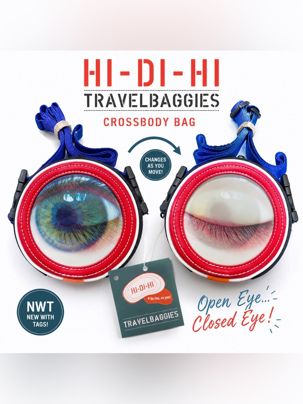 NWT HI-DI-HI TravelBaggies Eye Lenticular Crossbody Novelty Purse